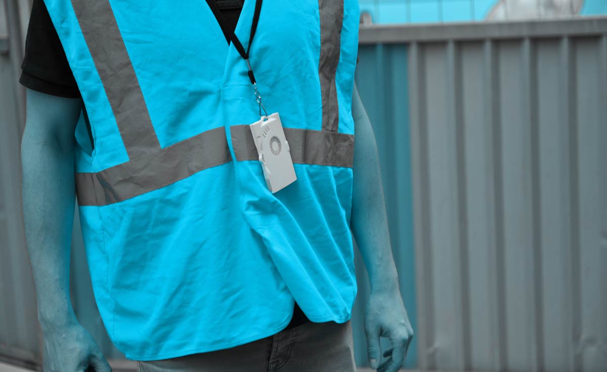 Smart badge on construction site