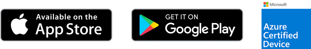 Google play, Apple store, Azure certified